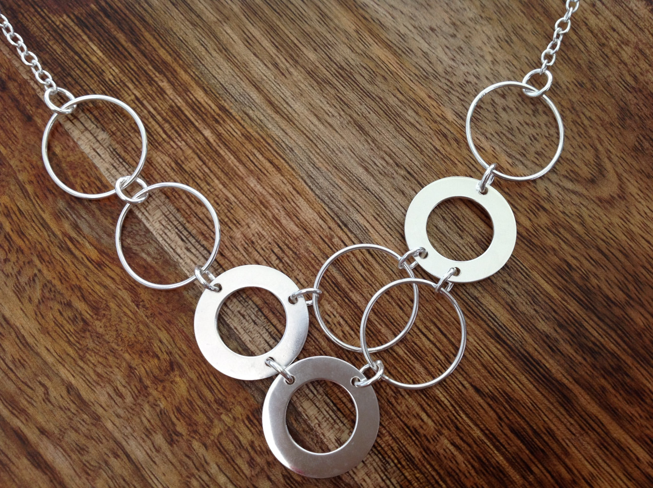 Silver Layered Circle Necklace